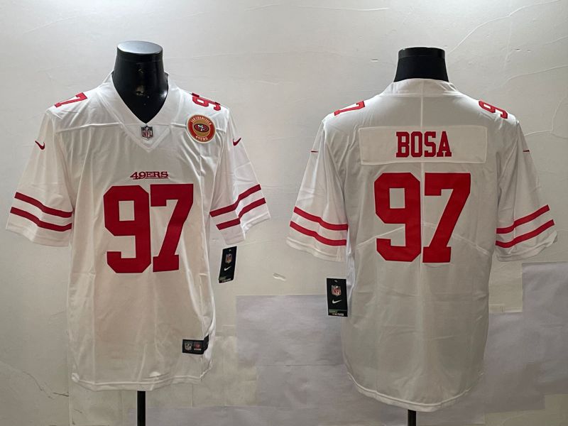 Men San Francisco 49ers #97 Bosa White Second generation 2024 Nike Limited NFL Jersey style 6->kansas city chiefs->NFL Jersey